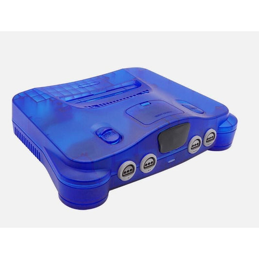 Full Housing Case Shell Cover Replacement Nintendo 64 N64 Console - CLEAR BLUE