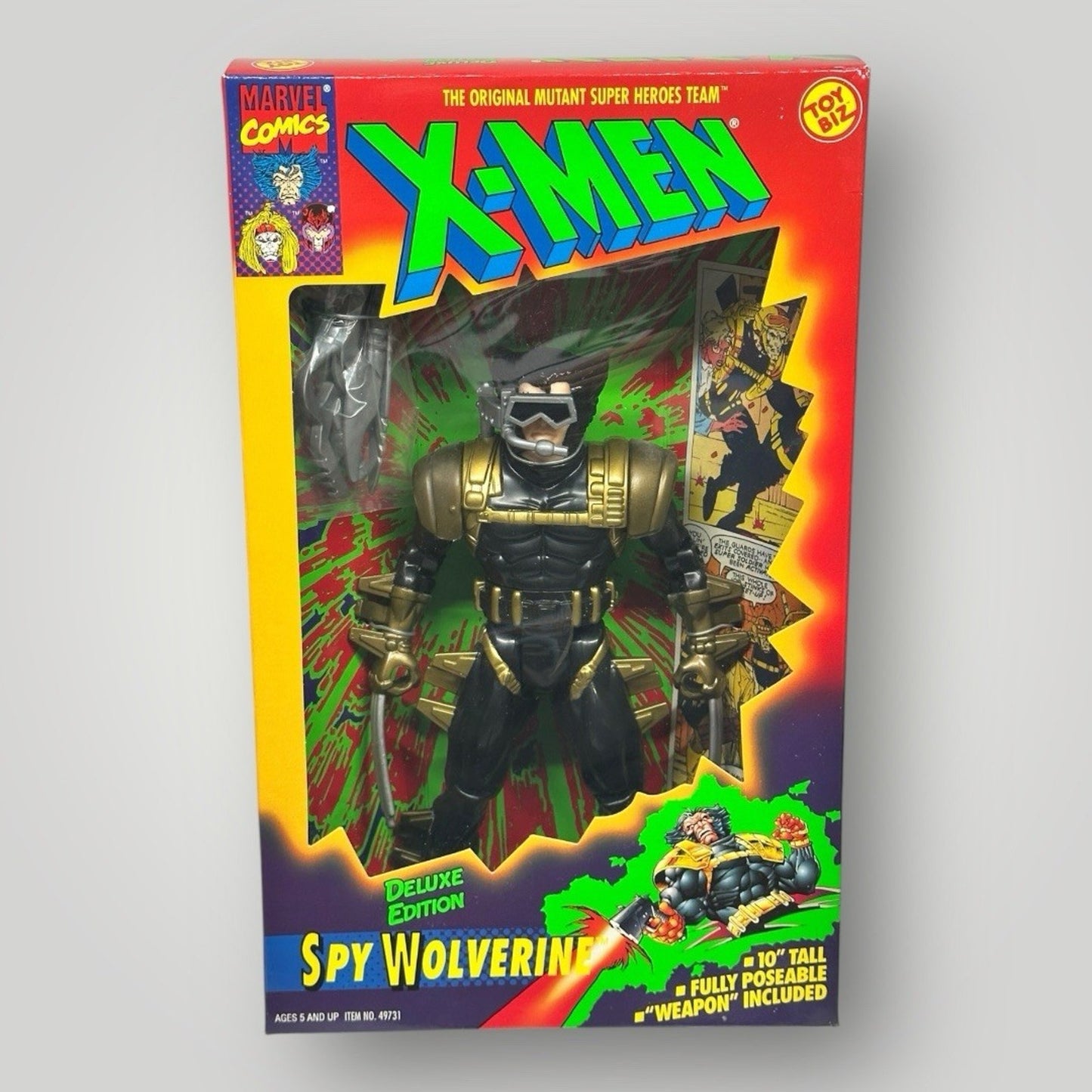X-Men Deluxe Edition Spy Wolverine 10" Tall Fully Poseable Weapon Included