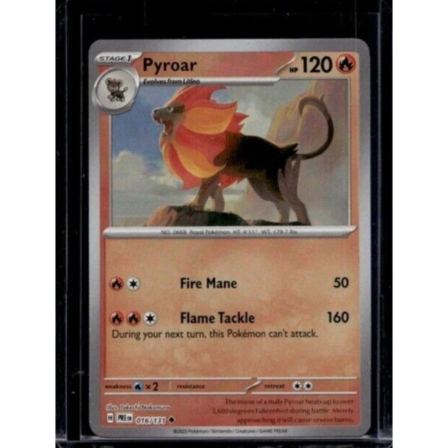 2025 Pokemon Scarlet & Violet Prismatic Evolutions Pyroar Holo #016/131