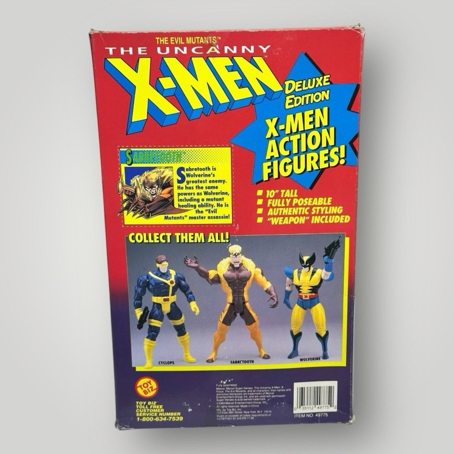 The Uncanny X-Men Sabretooth 10" Action Figure Deluxe Toy Biz Marvel 1993
