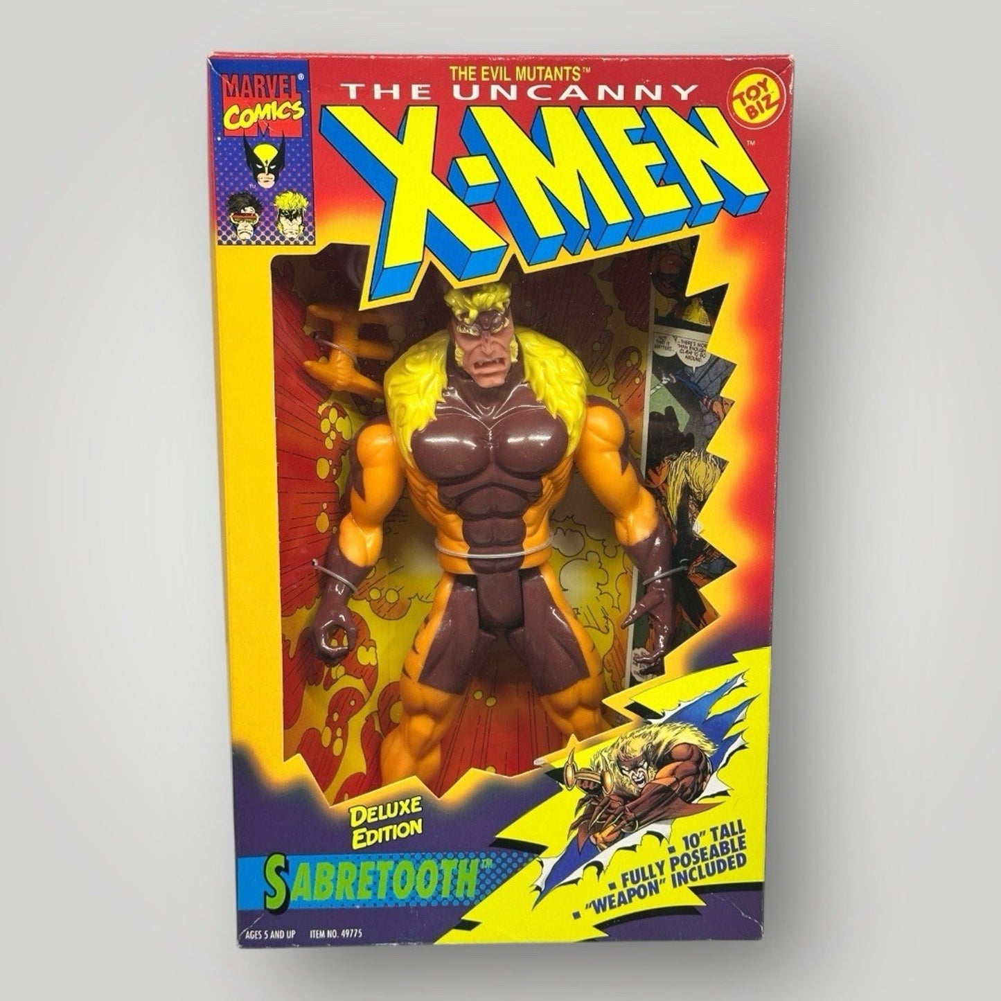The Uncanny X-Men Sabretooth 10" Action Figure Deluxe Toy Biz Marvel 1993