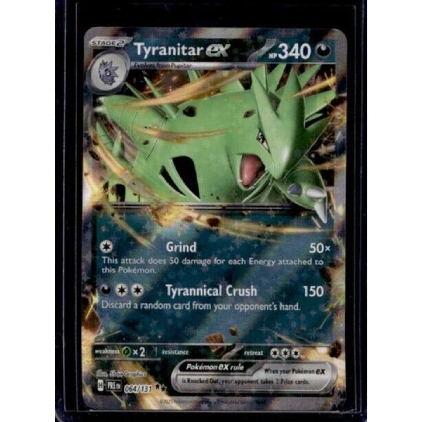 2025 Pokemon Scarlet & Violet Prismatic Evo Tyranitar ex Reverse Holo #064/131