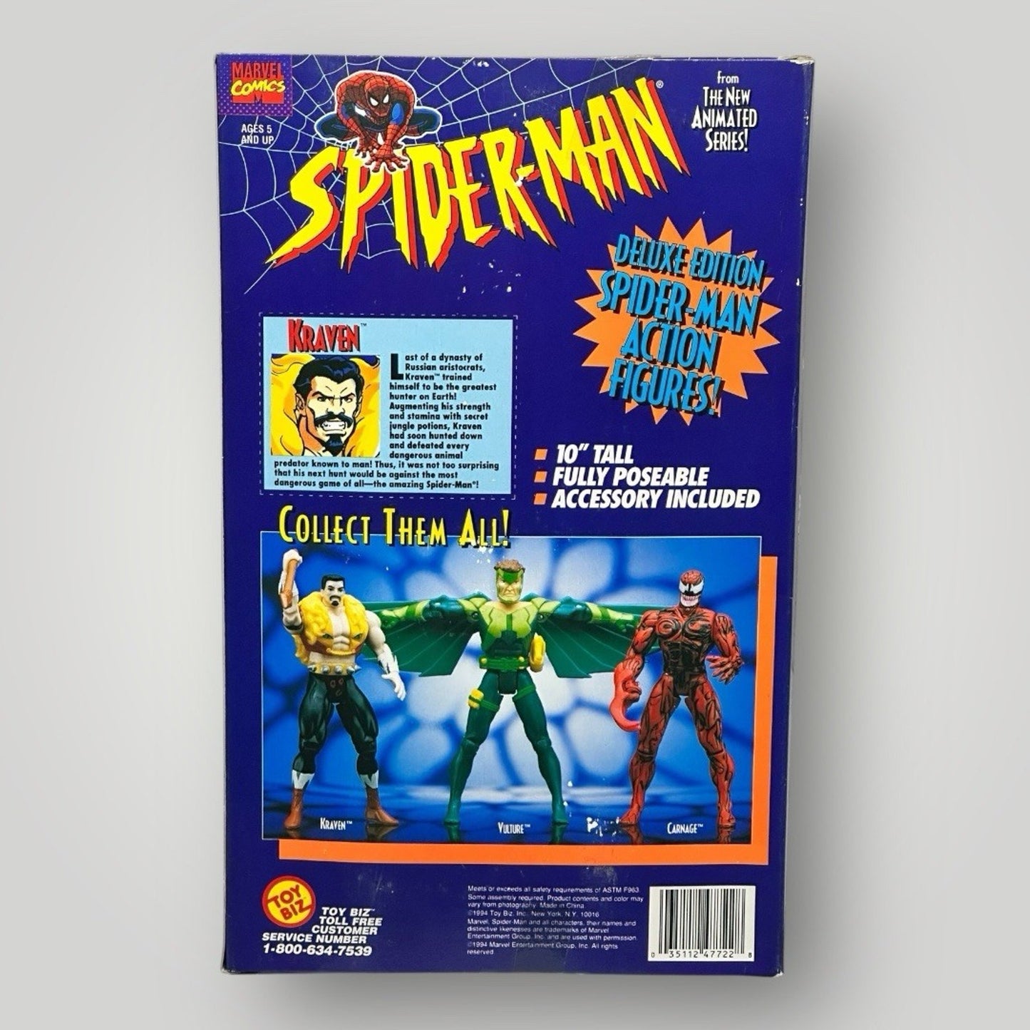 Kraven Spider-Man Series 1997 Toybiz Deluxe Edition 10"Tall