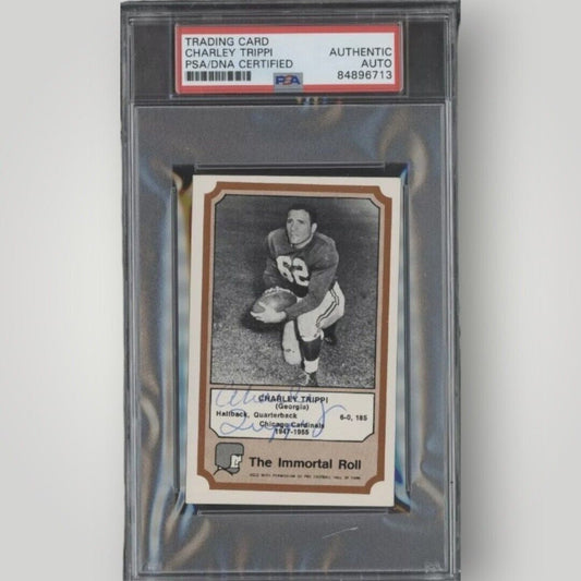 1974 Fleer Immortal Roll HOF Charley Trippi Autograph PSA DNA Authentic Auto
