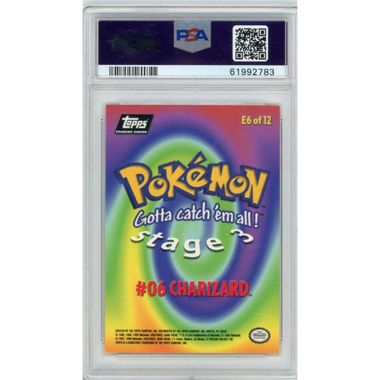 1999 Topps Pokemon Charizard #E6 of 12 TV Animation Edition PSA 8