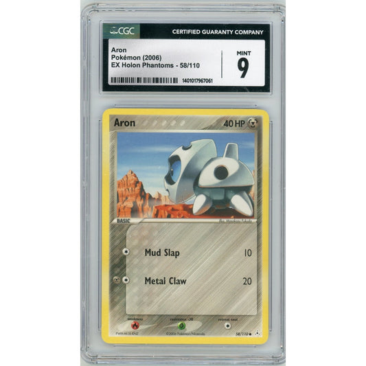 2006 Pokemon Ex Holo Phantoms #58 Aron CGC 9 MINT