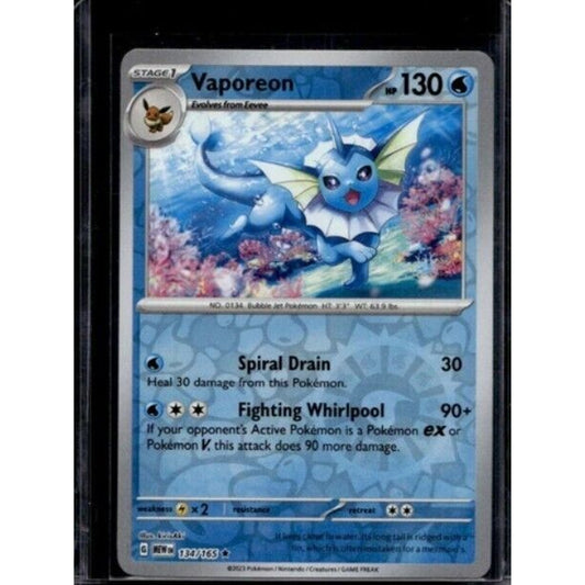 2023 Pokemon Scarlet & Violet 151 Vaporeon Reverse Holos #134/165