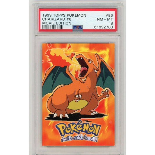 1999 Topps Pokemon Charizard #E6 of 12 TV Animation Edition PSA 8