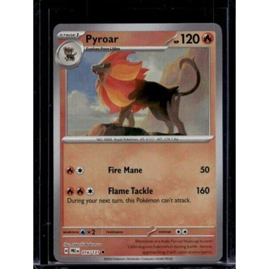 2025 Pokemon Scarlet & Violet Prismatic Evolutions Pyroar Holo #016/131