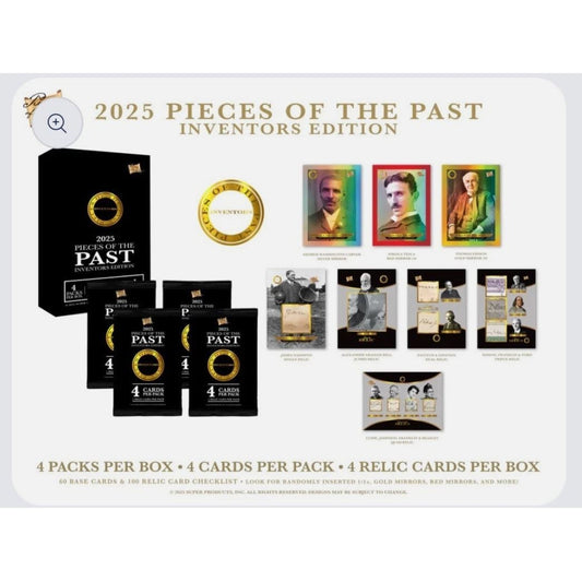 2025 Pieces Of The Past Inventors Edition Factory Sealed Hobby Box 4 Hits