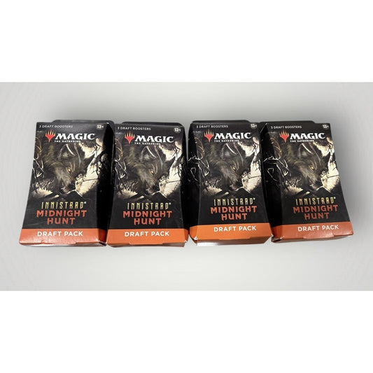 Magic The Gathering: Innistrad Midnight Hunt Draft Pack Lot of 4