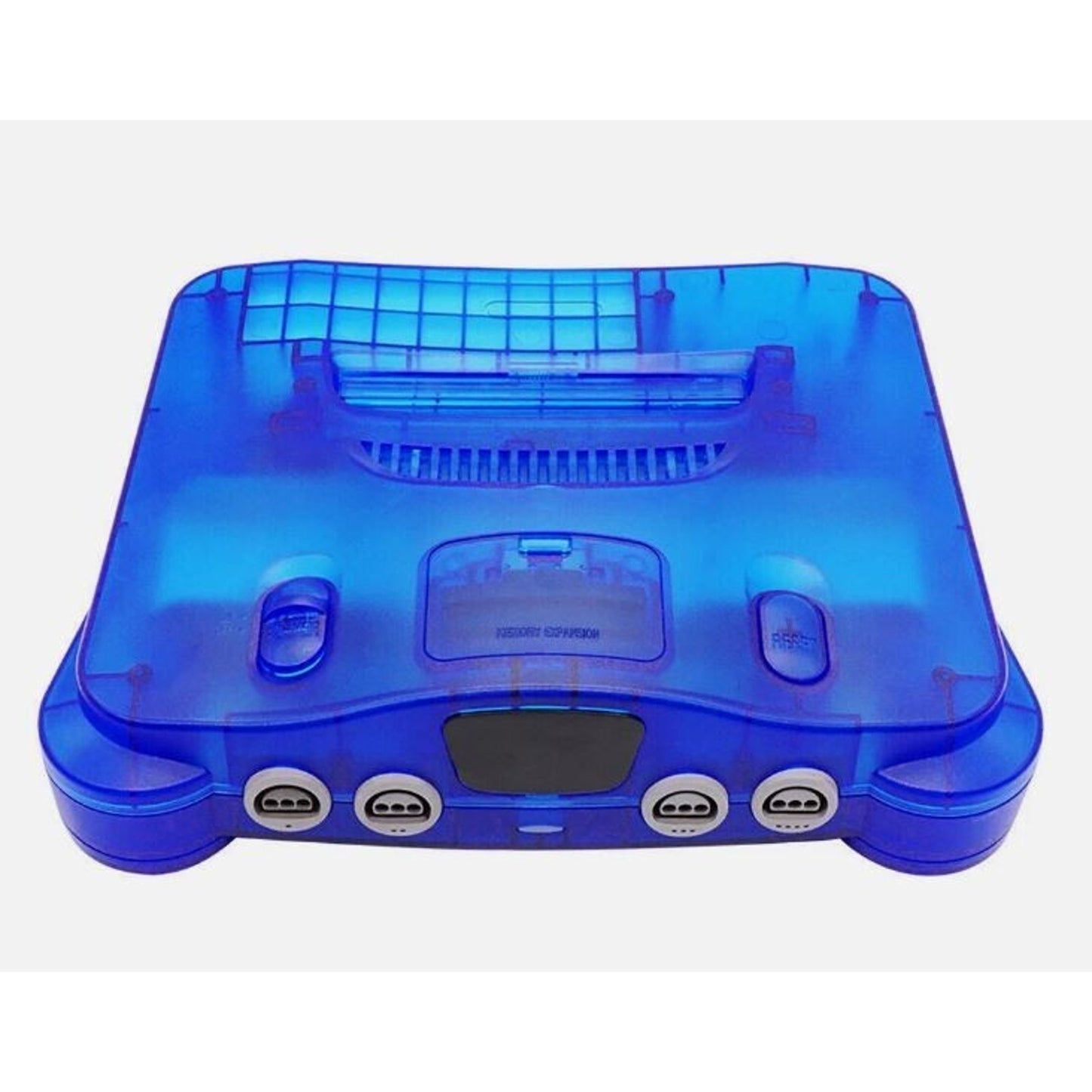 Full Housing Case Shell Cover Replacement Nintendo 64 N64 Console - CLEAR BLUE