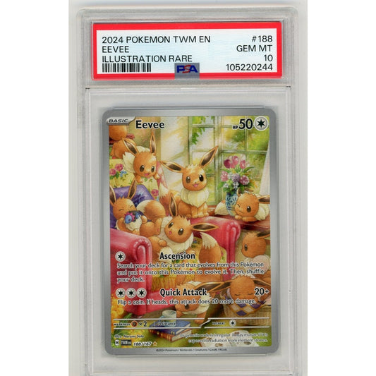 2024 Pokemon TWM EN Illustration Rare #188 Eevee PSA 10 GEM MINT #2