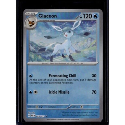 2025 Pokemon Scarlet & Violet Prismatic Evolutions Glaceon Holo #025/131