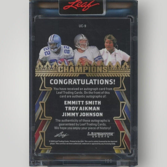 2024 Leaf Ultimate Sports Champions Emmitt Smith Troy Aikman Johnson 1/6 Auto