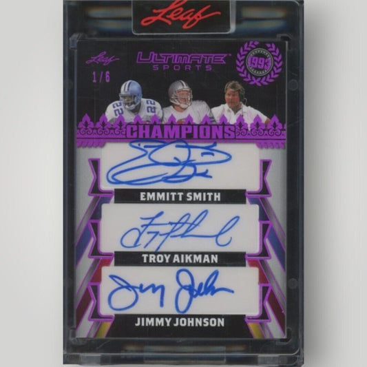 2024 Leaf Ultimate Sports Champions Emmitt Smith Troy Aikman Johnson 1/6 Auto