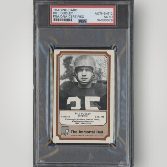 1974 Fleer Immortal Roll HOF Bill Dudley Autograph PSA DNA Authentic Auto