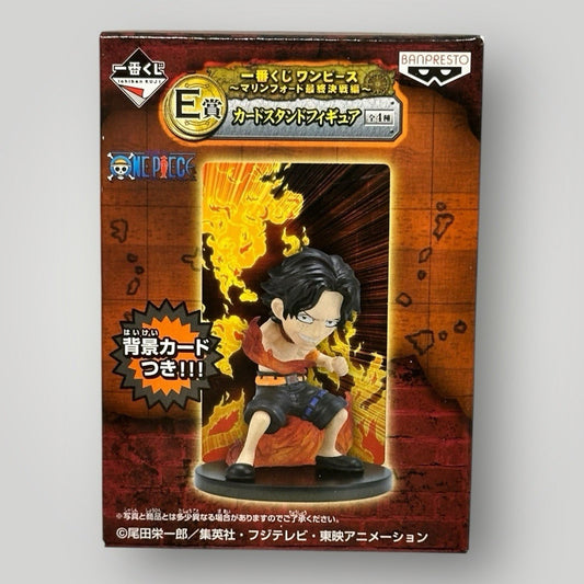 One Piece Ichiban Kuji Card Stand Mini Figure Ace - Bandai